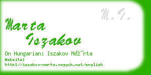 marta iszakov business card